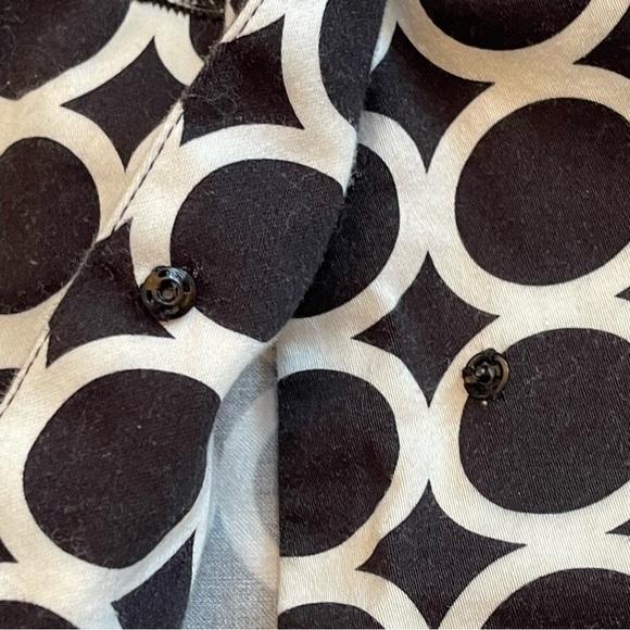 Ecology Women Sz 1X Cotton buttoned front lightweight jacket geo print Blazer - Picture 9 of 13